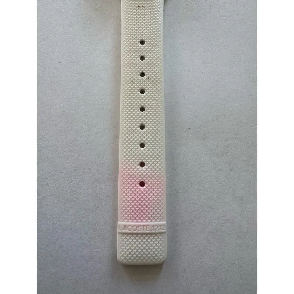 Lacoste 12.12 White Silicone Band 36mm Rose Gold Tone Watch Water Resistant